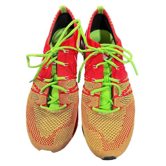 Nike Flyknit Trainer Size 7.5 University Red Electric Green 532984-631 Xmas main image 4